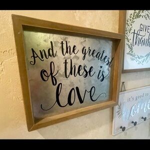 Wooden Framed Love Wall Art